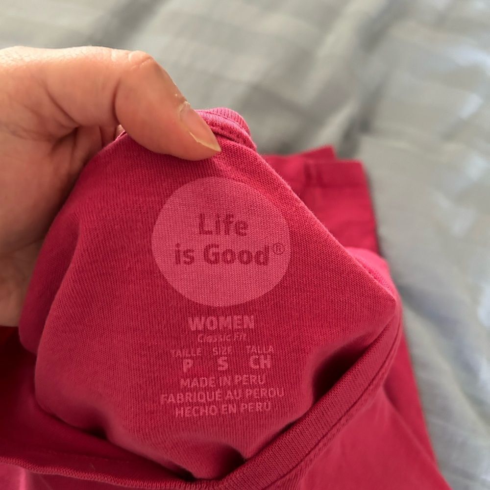 Life is Good Half Full Wine Glass Tshirt - Picture 2 of 2